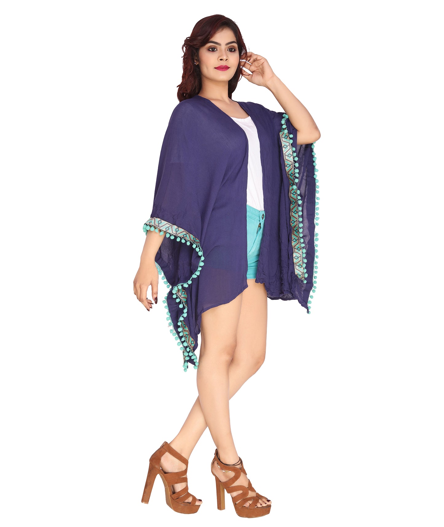Solid Rayon Shrug for Casual and Beachwear