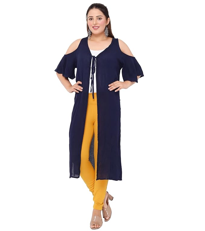 Flowy ladies shrug with adjustable drawstring