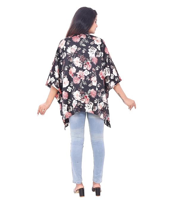 Casual & Travel Wear Bold Floral Shrug for Hip Coverage
