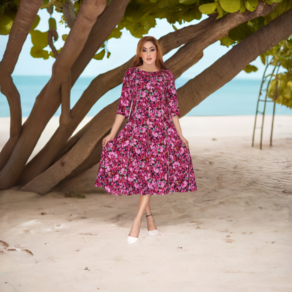 100% Rayon Crepe Ladies Dress - Effortlessly Chic & Comfortable
