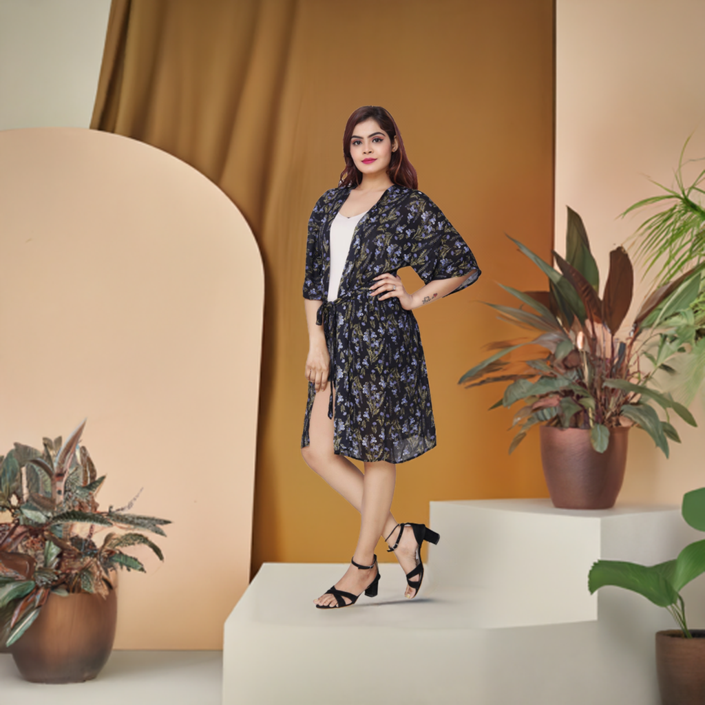 Rayon Printed Long Shrug for Women | Dazzleup | Stylish Layering Coverup