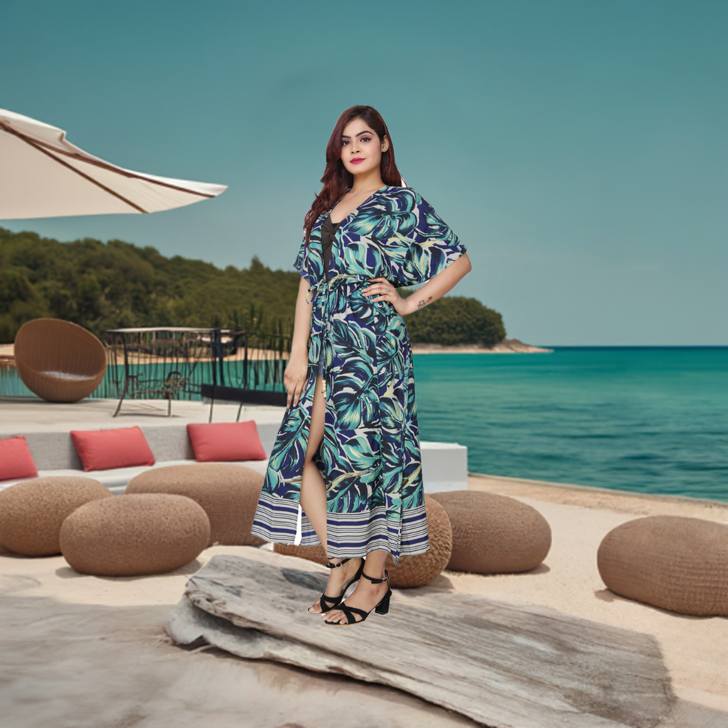 Stylish Polyester Printed Kaftan Shrug for Women | Dazzleup | Perfect Summer Layering Piece
