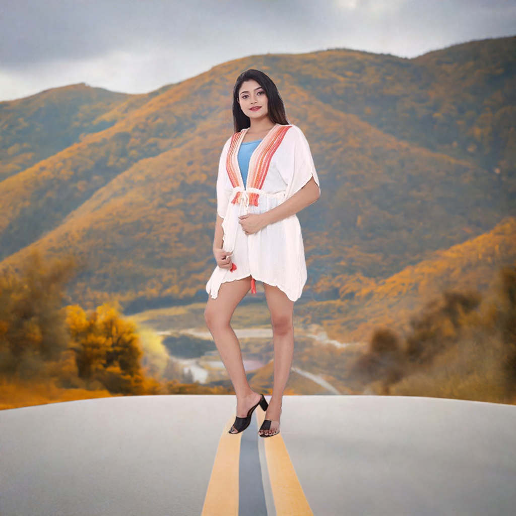 Stylish Rayon White Shrug for Women | Dazzleup | Versatile Summer Layering Piece