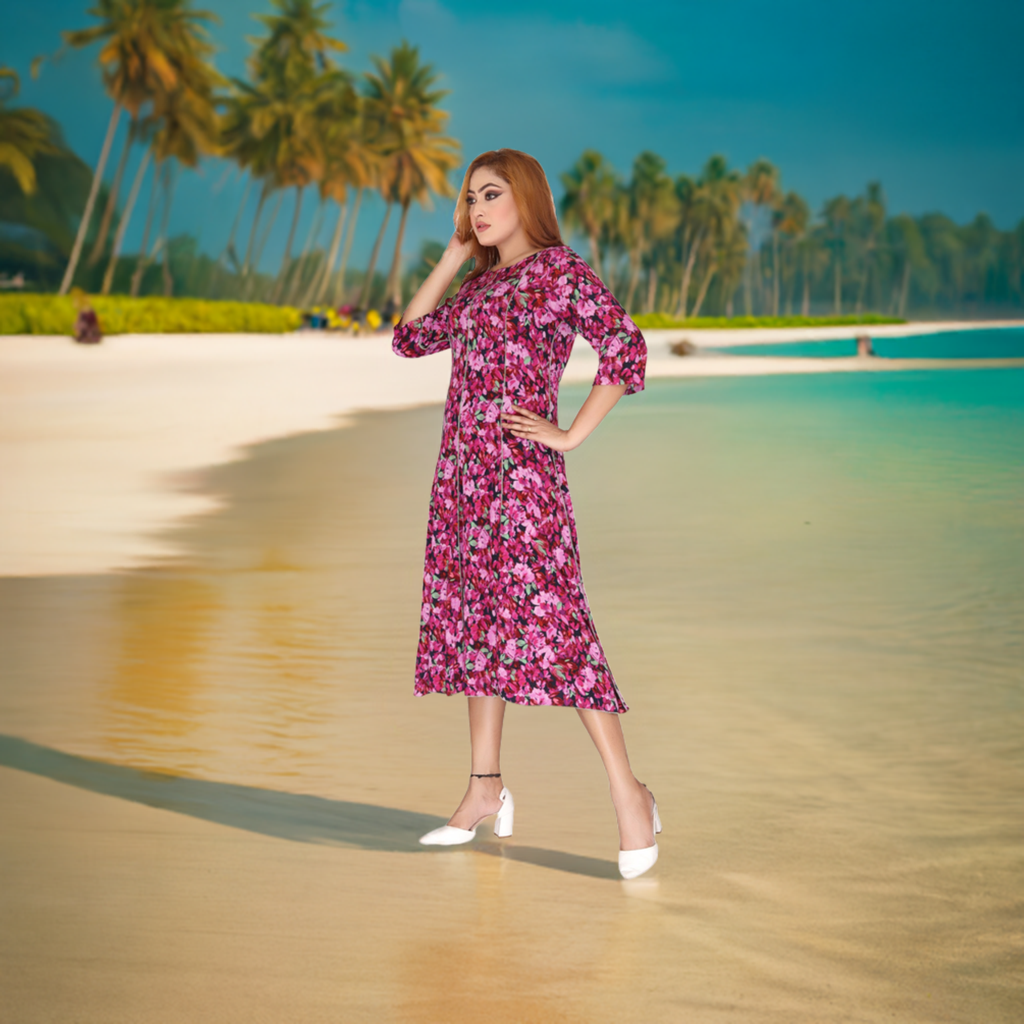 100% Rayon Crepe Ladies Dress - Effortlessly Chic & Comfortable