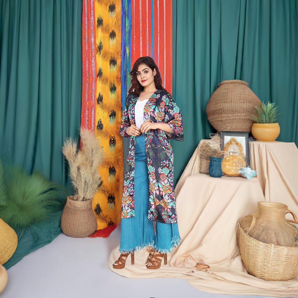 Vibrant Polyester Printed Coverup for Women | Beach & Casual Shrug | Dazzleup