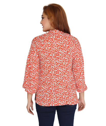 Back view of the Itz fun Ladies Shirt highlighting the vibrant print and casual style